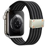 For Apple Watch 42mm / 41mm / 40mm / 38mm Mecha Armor Magnetic Buckle Nylon Watch Band(Black)