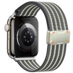 For Apple Watch 42mm / 41mm / 40mm / 38mm Mecha Armor Magnetic Buckle Nylon Watch Band(Grey)