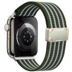 For Apple Watch 42mm / 41mm / 40mm / 38mm Mecha Armor Magnetic Buckle Nylon Watch Band(Green)
