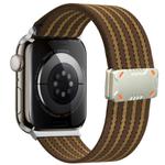 For Apple Watch 42mm / 41mm / 40mm / 38mm Mecha Armor Magnetic Buckle Nylon Watch Band(Brown)