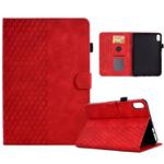 For Xiaomi Redmi Pad 2 Rhombus Embossed Leather Smart Tablet Case(Red)