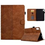 For Xiaomi Redmi Pad 2 Rhombus Embossed Leather Smart Tablet Case(Brown)