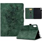 For Xiaomi Redmi Pad 2 Peony Butterfly Embossed Leather Smart Tablet Case(Green)