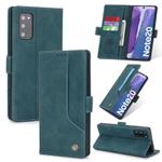 For Samsung Galaxy Note20 POLA 008 Series Retro Classic Magnetic Horizontal Flip Leather Case with Holder & Card Slots(Blue)