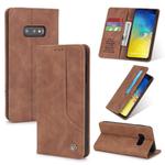 For Samsung Galaxy S10e POLA 008 Series Retro Classic Magnetic Horizontal Flip Leather Case with Holder & Card Slots(Brown)