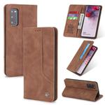 For Samsung Galaxy S20 POLA 008 Series Retro Classic Magnetic Horizontal Flip Leather Case with Holder & Card Slots(Brown)