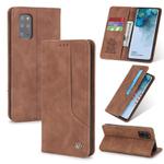 For Samsung Galaxy S20+ POLA 008 Series Retro Classic Magnetic Horizontal Flip Leather Case with Holder & Card Slots(Brown)
