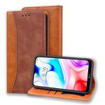 For Xiaomi Redmi 8 Business Stitching Horizontal Flip Leather Case with Double Folding & Bracket & Card Slots & Photo Frame & Wallet(Brown)