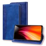 For Xiaomi Redmi Note 8 Business Stitching Horizontal Flip Leather Case with Double Folding & Bracket & Card Slots & Photo Frame & Wallet(Royal Blue)