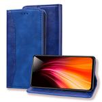 For Xiaomi Redmi Note 8 Pro Business Stitching Horizontal Flip Leather Case with Double Folding & Bracket & Card Slots & Photo Frame & Wallet(Royal Blue)