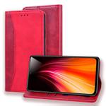 For Xiaomi Redmi Note 8 Pro Business Stitching Horizontal Flip Leather Case with Double Folding & Bracket & Card Slots & Photo Frame & Wallet(Red)