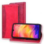 For Xiaomi Redmi Note 7 / Note 7 Pro Business Stitching Horizontal Flip Leather Case with Double Folding & Bracket & Card Slots & Photo Frame & Wallet(Red)