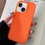 For iPhone 15 Transparent Comfortable Frosted TPU Phone Case(Orange)