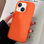 For iPhone 14 Plus Transparent Comfortable Frosted TPU Phone Case(Orange)