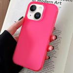 For iPhone 14 Plus Transparent Comfortable Frosted TPU Phone Case(Rose Red)