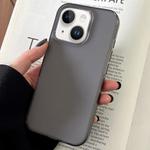For iPhone 14 Plus Transparent Comfortable Frosted TPU Phone Case(Black)