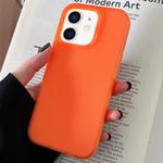 For iPhone 12 Transparent Comfortable Frosted TPU Phone Case(Orange)