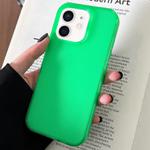 For iPhone 12 Transparent Comfortable Frosted TPU Phone Case(Green)