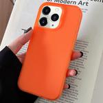 For iPhone 11 Pro Max Transparent Comfortable Frosted TPU Phone Case(Orange)