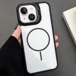 For iPhone 13 PC Lens Holder MagSafe Magnetic Phone Case(Black)