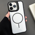 For iPhone 11 Pro Max PC Lens Holder MagSafe Magnetic Phone Case(Black)