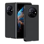 For Tecno Phantom V Fold Ultra-thin Plain Skin Leather Phone Case(Black)