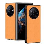 For Tecno Phantom V Fold Ultra-thin Plain Skin Leather Phone Case(Orange)