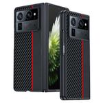 For Tecno Phantom V Fold2 Ultra-thin Carbon Fiber Texture Printing Phone Case(Black Red)