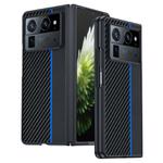 For Tecno Phantom V Fold2 Ultra-thin Carbon Fiber Texture Printing Phone Case(Black Blue)