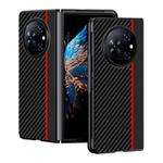 For Tecno Phantom V Fold Ultra-thin Carbon Fiber Texture Printing Phone Case(Black Red)