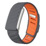 For WHOOP 5.0 Regular Silicone Sports Watch Band(Dark Grey+Orange)