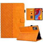 For Lenovo Xiaoxin Pad 11 2025 Rhombus Embossed Leather Smart Tablet Case(Khaki)