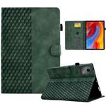 For Lenovo Xiaoxin Pad 11 2025 Rhombus Embossed Leather Smart Tablet Case(Green)
