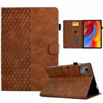 For Lenovo Xiaoxin Pad 11 2025 Rhombus Embossed Leather Smart Tablet Case(Brown)
