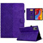 For Lenovo Xiaoxin Pad 11 2025 Rhombus Embossed Leather Smart Tablet Case(Purple)