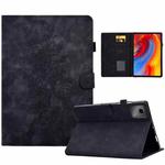 For Lenovo Xiaoxin Pad 11 2025 Peony Butterfly Embossed Leather Smart Tablet Case(Black)