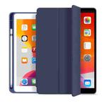 For iPad 10.2 / Air 2019 WIWU 3-folding Horizontal Flip PU Leather Case with Pen Slot & Holder & Wake-up / Sleep Function(Blue)
