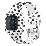For GarminFit JR3 / Garmin Vivofit JR 3 xDfind Steel Buckle Printed Silicone Watch Band(Footprint)