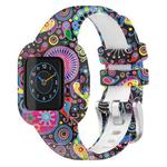 For GarminFit JR3 / Garmin Vivofit JR 3 xDfind Steel Buckle Printed Silicone Watch Band(Peacock)