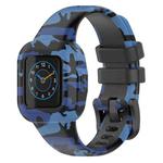 For GarminFit JR3 / Garmin Vivofit JR 3 xDfind Steel Buckle Printed Silicone Watch Band(Camouflage Blue)