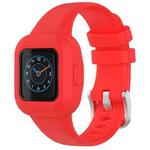 For GarminFit JR3 / Garmin Vivofit JR 3 xDfind Silver Steel Buckle Solid Color Silicone Watch Band(Red)