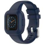 For GarminFit JR3 / Garmin Vivofit JR 3 xDfind Silver Steel Buckle Solid Color Silicone Watch Band(Dark Blue)