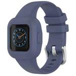 For GarminFit JR3 / Garmin Vivofit JR 3 xDfind Silver Steel Buckle Solid Color Silicone Watch Band(Blue Grey)