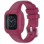 For GarminFit JR3 / Garmin Vivofit JR 3 xDfind Silver Steel Buckle Solid Color Silicone Watch Band(Wine Red)