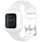 For GarminFit JR3 / Garmin Vivofit JR 3 xDfind Silver Steel Buckle Solid Color Silicone Watch Band(White)