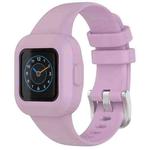 For GarminFit JR3 / Garmin Vivofit JR 3 xDfind Silver Steel Buckle Solid Color Silicone Watch Band(Light Purple)