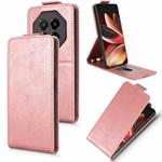 For Meizu Note 16 Magnetic Vertical Flip Leather Phone Case with Buckle(Rose Gold)