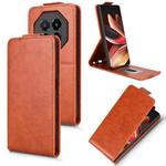 For Meizu Note 16 Magnetic Vertical Flip Leather Phone Case with Buckle(Brown)