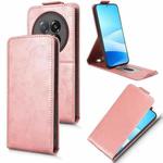 For Meizu Note 16 Pro Magnetic Vertical Flip Leather Phone Case with Buckle(Rose Gold)