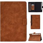 For Samsung Galaxy Tab S8 / Galaxy Tab S7 11.0 T870 Cowhide Texture Horizontal Flip Leather Case with Holder & Card Slots & Sleep / Wake-up(Brown)